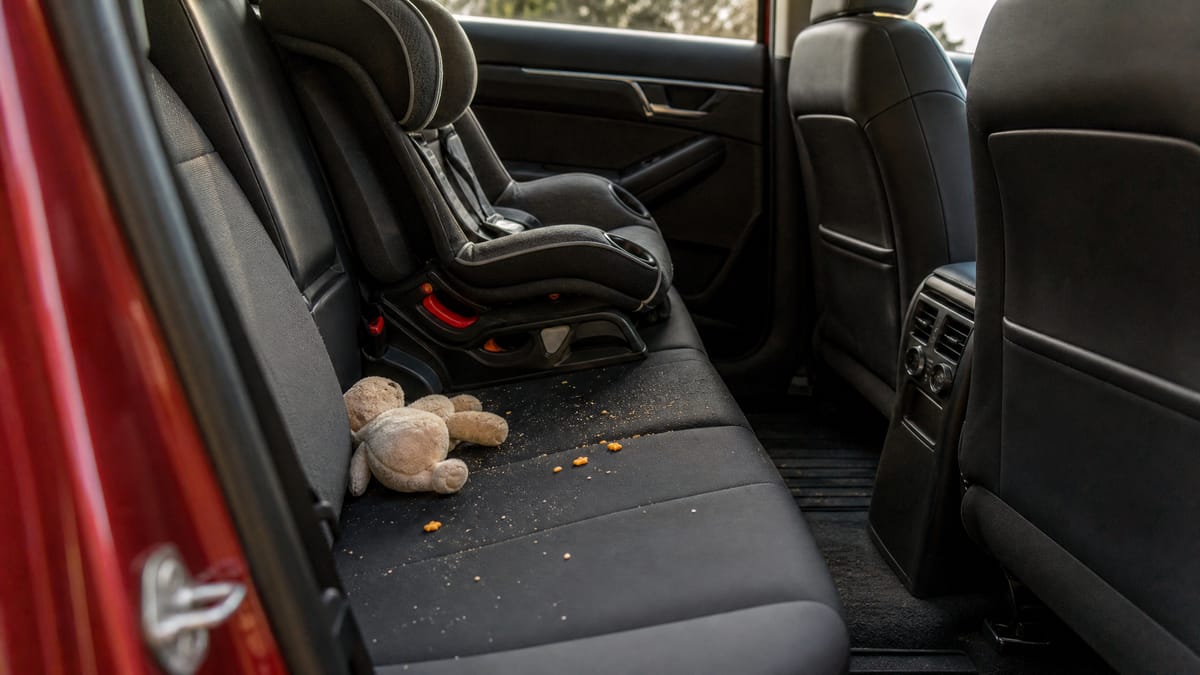 Clean car interior with a child's car seat